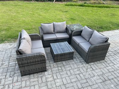 Fimous Möbe Gartenmöbel set 8-Sitzer fér den Terrasse Balkon Dunkelgrau