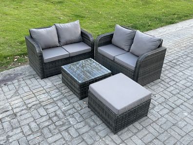 Fimous Möbe 5-Sitzer Gartenmöbel set fér den Balkon Terrasse Dunkelgrau