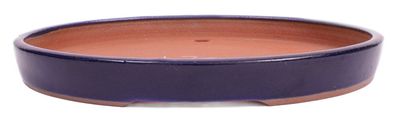 Tokoname Bonsaischale von Youzan - 36.5 x 29 x 4 cm - oval - blau - 58150