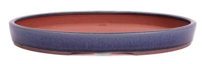 Tokoname Bonsaischale von Youzan - 36.5 x 29 x 4 cm - oval - blau - 58151