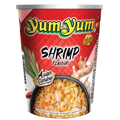 YumYum Instant Asian Nudelsuppe Cup mit Shrimp Geschmack 70g