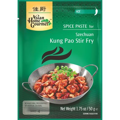 Asian Home Gourmet Würzpaste für Szchuan Kung Pao Stir Fry 50g