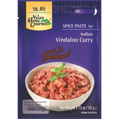 Asian Home Gourmet Würzpaste für indisches Vindaloo Curry 50g