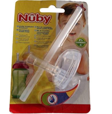 Nüby Flexi Trinkhalm Ersatzset für Trinkflasche mit Strohhalm 6-18 M 0% Bisphenol A