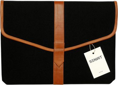 SENNIT Sleeve Schutzhülle MacBook Pro/ Air 13 Zoll Canvas & Leder schwarz