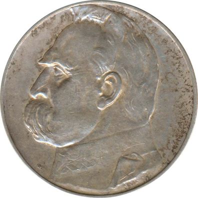 Polen 5 Zlotych 1938 Jozef Pilsudski Silber*