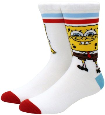 SpongeBob Schwammkopf Weiße Cartoon Socken - Nickelodeon Lustige Motiv-Socken