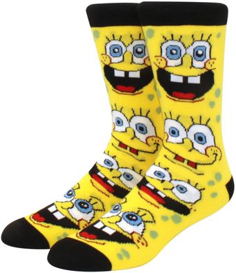 SpongeBob Schwammkopf Happy Cartoon Socken - Nickelodeon Lustige Motiv-Socken