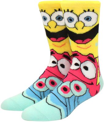 SpongeBob Schwammkopf Team Cartoon Socken - Nickelodeon Lustige Motiv-Socken