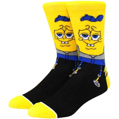 SpongeBob Schwammkopf Schwarze Cartoon Socken - Nickelodeon Lustige Motiv-Socken