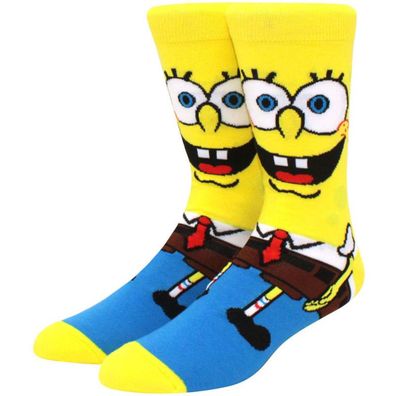 SpongeBob Schwammkopf Blaue Cartoon Socken - Nickelodeon Lustige Motiv-Socken