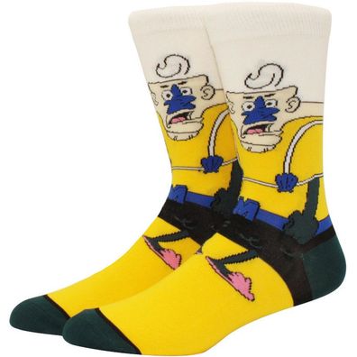 SpongeBob Mermaid Man Gelbe Cartoon Socken - Nickelodeon Lustige Motiv-Socken