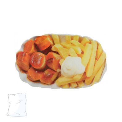 United Labels - "Pommes Currywurst" - Kissen Neu (Gr. 50 x 30cm)