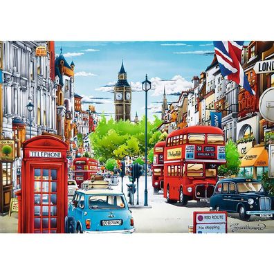 Trefl - Puzzle - London Street, 1000 Teile Neu + OVP