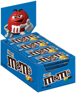 M&M´s Crispy - Schokolade Knusperreis Kugeln - 24 Beutel - M&M