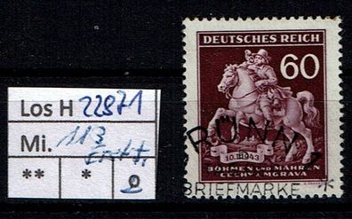 Los H22871: Böhmen & Mähren Mi. 113, gest.