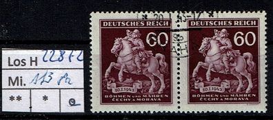 Los H22872: Böhmen & Mähren Mi. 113, gest. Paar