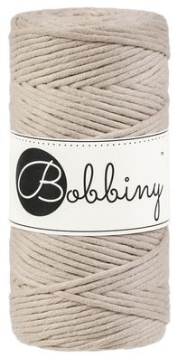 100m Bobbiny Makramee Kordel 3mm | beige | Makramee Schnur Garn 0,12€/ m