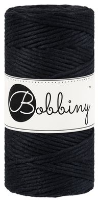 100m Bobbiny Makramee Kordel 3mm | black | Makramee Schnur Garn 0,12€/ m