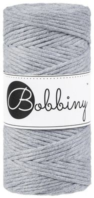 100m Bobbiny Makramee Kordel 3mm | silver | Makramee Schnur Garn 0,12€/ m