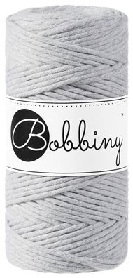 100m Bobbiny Makramee Kordel 3mm | light grey | Makramee Schnur Garn 0,12€/ m