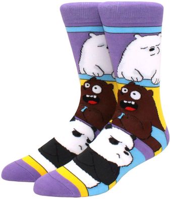 Bären wie wir Violette Cartoon Socken - We Bare Bears Lustige Lange Motiv-Socken