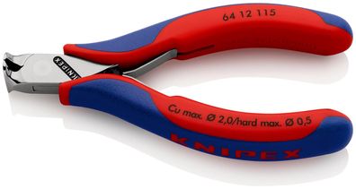 KNIPEX 64 12 115 Elektronik-Vornschneider mit Mehrkomponenten-Hüllen 115 mm