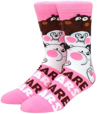 Bären wie wir Pinke Cartoon Socken - We Bare Bears Lustige Lange Motiv-Socken