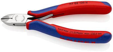 KNIPEX 77 02 120 H Elektronik-Seitenschneider mit eingesetzter Hartmetallschneide ...