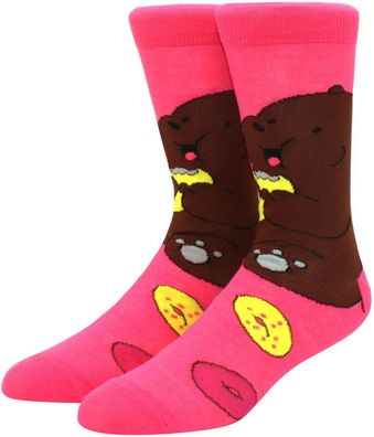 Bären wie wir Rosa Cartoon Socken - We Bare Bears Lustige Lange Motiv-Socken