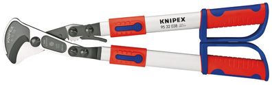 KNIPEX 95 32 038 Kabelschere (Ratschenprinzip) mit Teleskopschenkeln mit Mehrkompo...