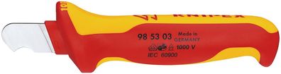 KNIPEX 98 53 03 Abmantelungsmesser isolierender Mehrkomponenten-Griff, VDE-geprüft