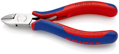 KNIPEX 77 02 135 H Elektronik-Seitenschneider mit eingesetzter Hartmetallschneide ...