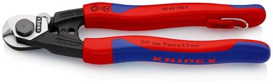 KNIPEX 95 62 190 T Drahtseilschere geschmiedet mit Mehrkomponenten-Hüllen, mit ...