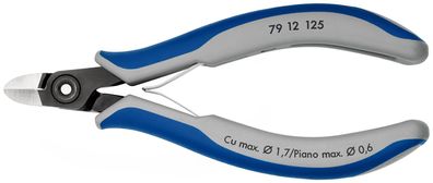 KNIPEX 79 12 125 Präzisions-Elektronik-Seitenschneider mit Mehrkomponenten-Hüllen ...