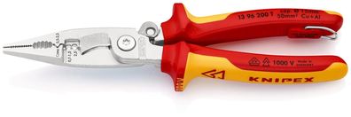 KNIPEX 13 96 200 T BK Elektro-Installationszange isoliert mit Mehrkomponenten-Hüll...