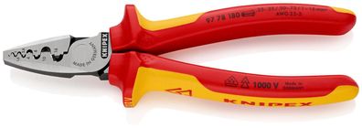 KNIPEX 97 78 180 SB Crimpzange für Aderendhülsen isoliert mit Mehrkomponenten-Hüll