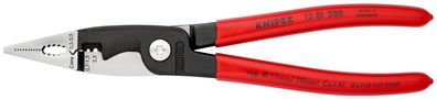 KNIPEX 13 81 200 Elektro-Installationszange mit Kunststoff überzogen schwarz atram...