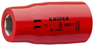 KNIPEX 98 47 11 Steckschlüsseleinsatz für Sechskantschrauben mit Innenvierkant