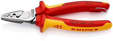 KNIPEX 97 78 180 T Crimpzange für Aderendhülsen isoliert mit Mehrkomponenten-Hülle...