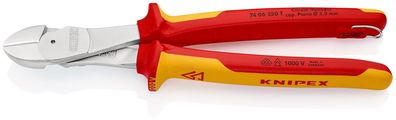 KNIPEX 74 06 250 T Kraft-Seitenschneider isoliert mit Mehrkomponenten-Hüllen, ...