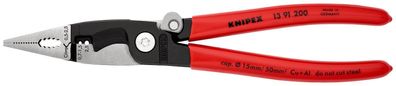 KNIPEX 13 91 200 Elektro-Installationszange mit Kunststoff überzogen schwarz atram...