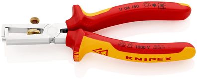 KNIPEX 11 06 160 Abisolierzange mit Öffnungsfeder, universal isoliert mit Mehrkomp...