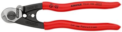 KNIPEX 95 61 190 SB Drahtseilschere geschmiedet mit Kunststoff überzogen 190 mm