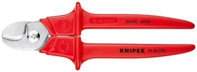 KNIPEX 95 06 230 SB Kabelschere Griffe mit Kunststoff umspritzt isoliert, mit ...