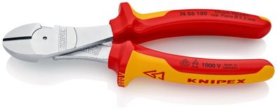 KNIPEX 74 06 180 SB Kraft-Seitenschneider isoliert mit Mehrkomponenten-Hüllen, ...