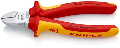 KNIPEX 70 06 160 Seitenschneider isoliert mit Mehrkomponenten-Hüllen, VDE-geprüft ...