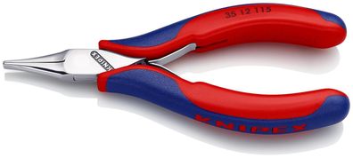 KNIPEX 35 12 115 Elektronik-Greifzange mit Mehrkomponenten-Hüllen 115 mm