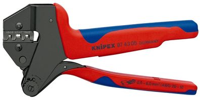 KNIPEX 97 43 05 Crimp-Systemzange für auswechselbare Crimpeinsätze mit Mehrkompone...