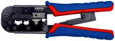 KNIPEX 97 51 10 Crimpzange für Westernstecker mit Mehrkomponenten-Hüllen brüniert